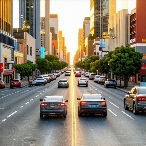 City street scene with digital marketing icons representing local SEO techniques