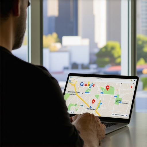 Oakland Business Maps Optimization Business owner optimizing Google Maps profile in Oakland