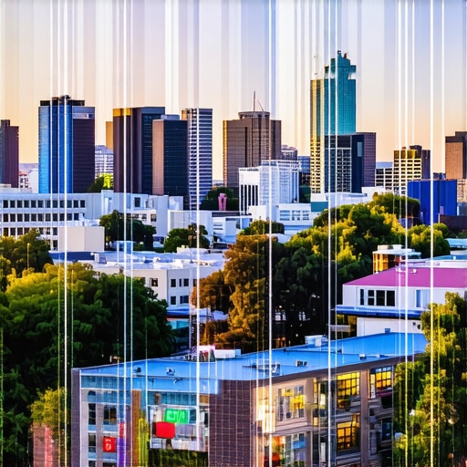 Digital marketing overlay on Oakland cityscape showing SEO concepts.