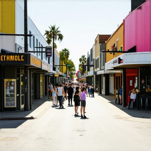 Oakland Community and Business Scene A lively Oakland street with local businesses and community engagement