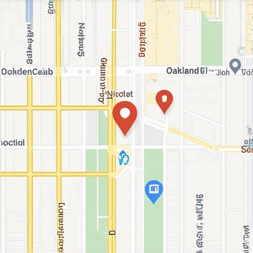 Map showing Oakland businesses optimized for local SEO