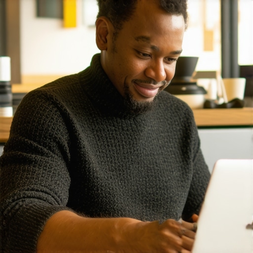 Oakland business owner updating Google My Business profile on laptop