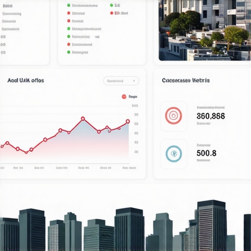 SEO Tools Dashboard Monitoring Local Map Rankings in Oakland A technology professional analyzing local SEO metrics on a screen with Oakland skyline in the background.