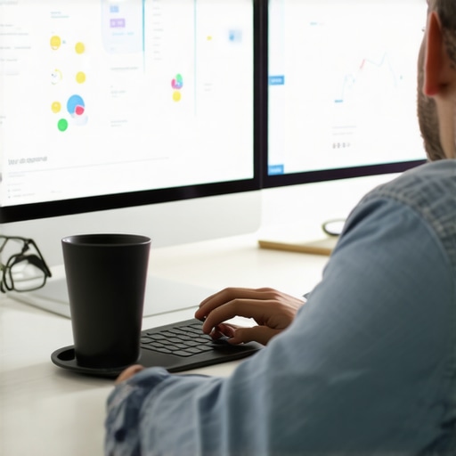 Person analyzing local SEO metrics and maps on a computer