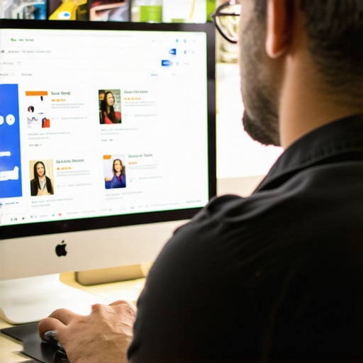 Analyzing Local SEO Data in Oakland An Oakland-based digital marketer reviewing Google Business profiles on a laptop