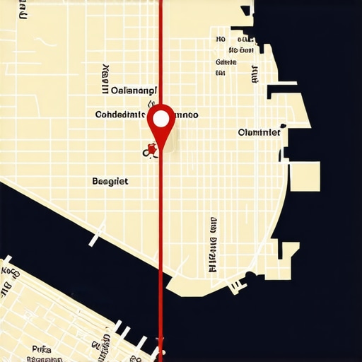 Map of Oakland with highlighted business locations for local SEO optimization.