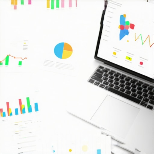 Laptop displaying SEO analytics software with maps and local search data