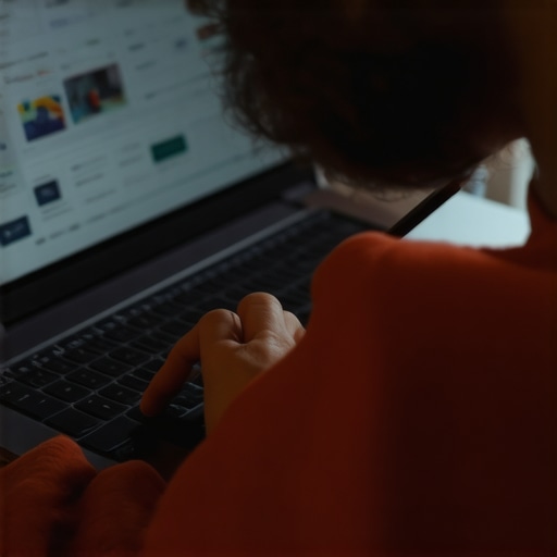 Person optimizing Google My Business profile on a laptop.