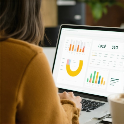 Person analyzing local SEO data on a laptop in Oakland