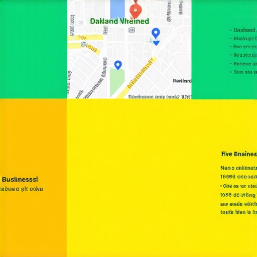 Infographic illustrating local SEO strategies for Oakland businesses to improve Google Maps ranking.