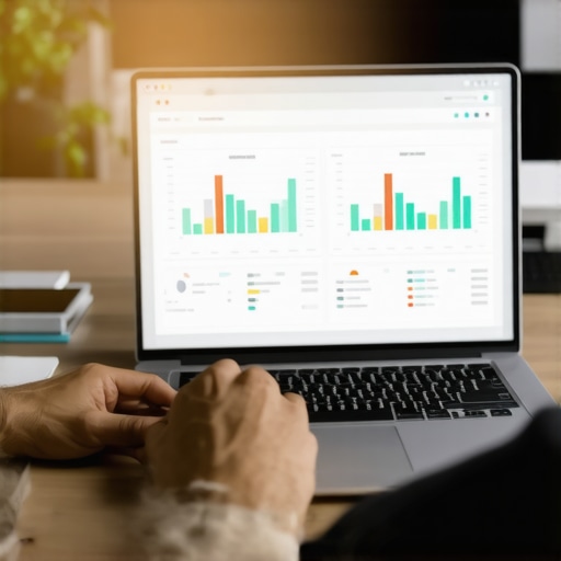 Person analyzing SEO data and tools on a laptop for local business optimization.